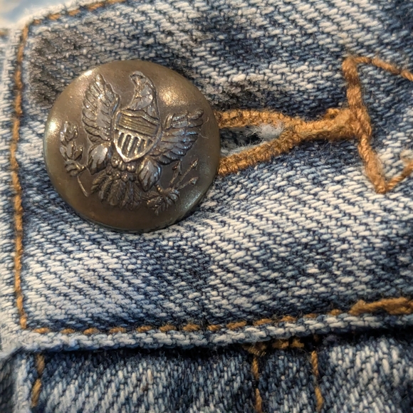 LRL Ralph Lauren Patchwork Straight Wide Leg Jeans Size 10 Vintage Distressed - Picture 8 of 16